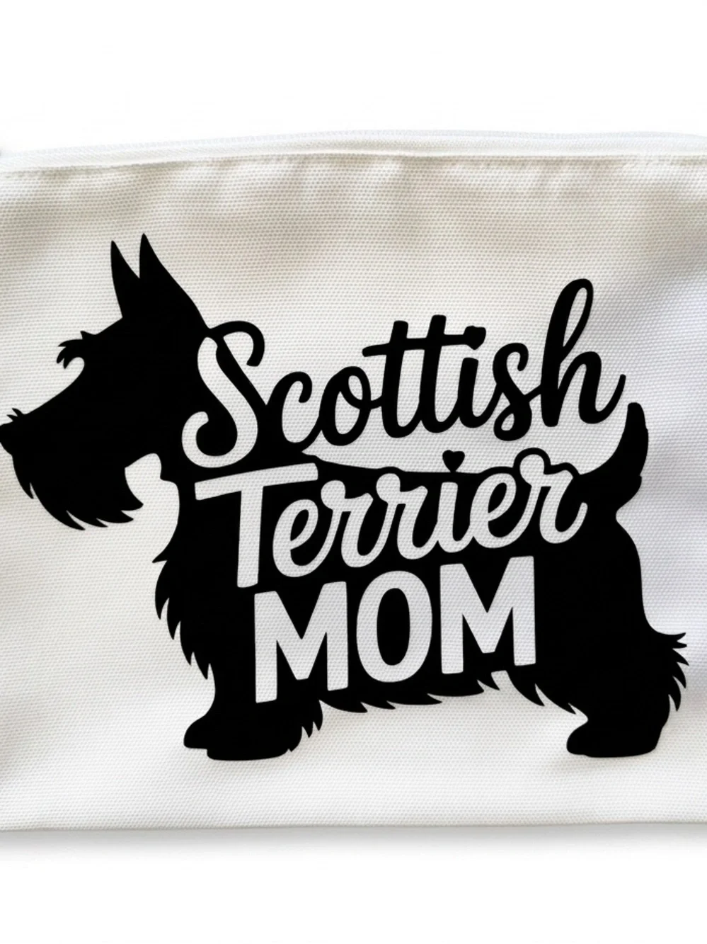 Scottish Terrier Mom Gift set - Beige Tote Bag & zipper pouch